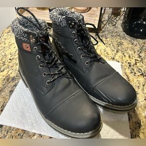 Xray Dover Faux Leather Lace-Up Winter Boots Black – Men’s 9.5, Preloved